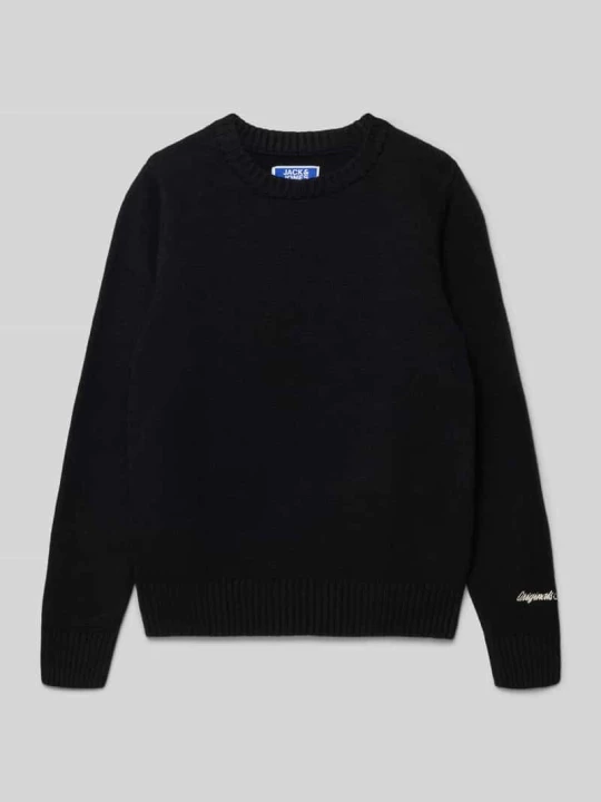 Zdjęcie produktu Sweter o kroju regular fit z efektem dzianiny model ‘Jorno’ Jack&Jones Czarny