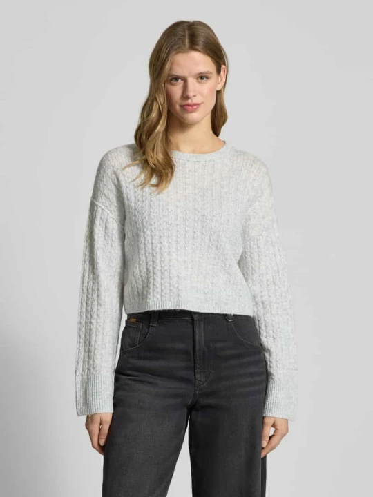 Zdjęcie produktu Sweter o kroju regular fit w dzianinowej optyce model 'Milla' Noisy May Jasnoszary melanż