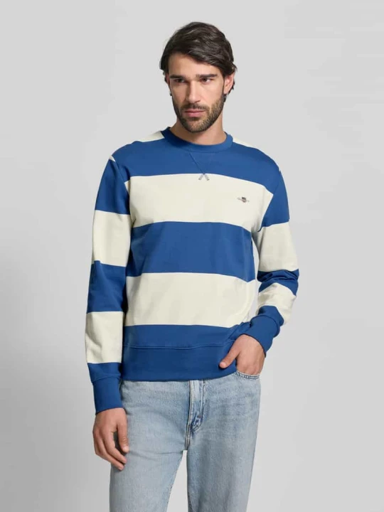 Zdjęcie produktu Bluza dresowa o wyglądzie dzianiny w kroju regular fit Gant Królewski niebieski