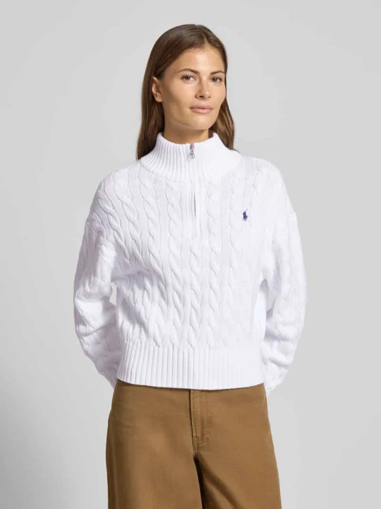 Zdjęcie produktu Troyer z wzorem w warkocze Polo Ralph Lauren Biały