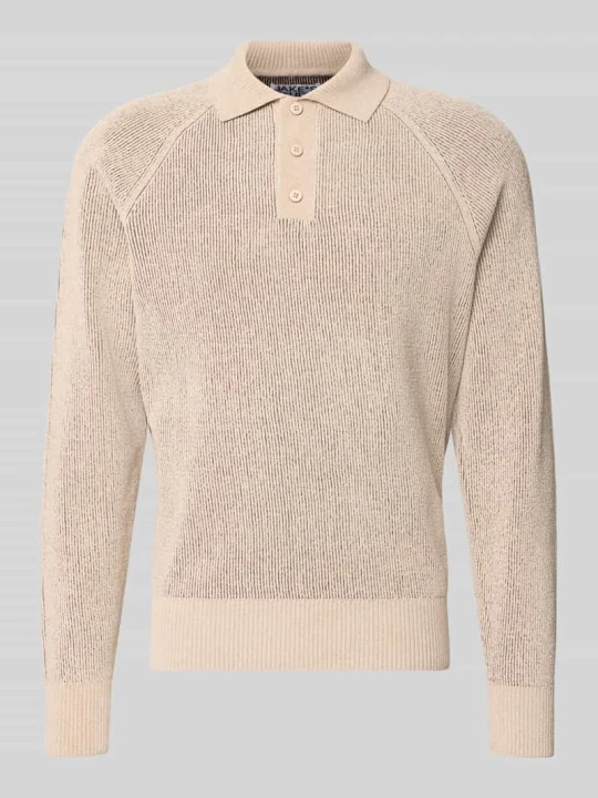 Zdjęcie produktu sweter o kroju regular fit z kołnierzykiem polo Jake*s Beżowy