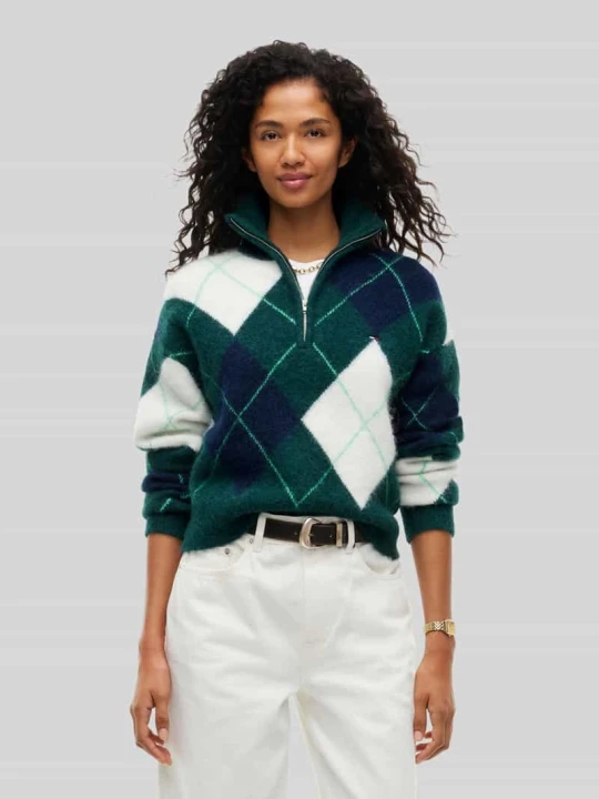 Zdjęcie produktu Sweter o kroju regular fit z mieszanki alpaki i wełny Tommy Jeans Ciemnozielony