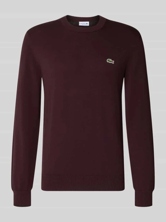 Zdjęcie produktu Sweter o kroju regular fit z mieszanki bawełny Lacoste Bordowy