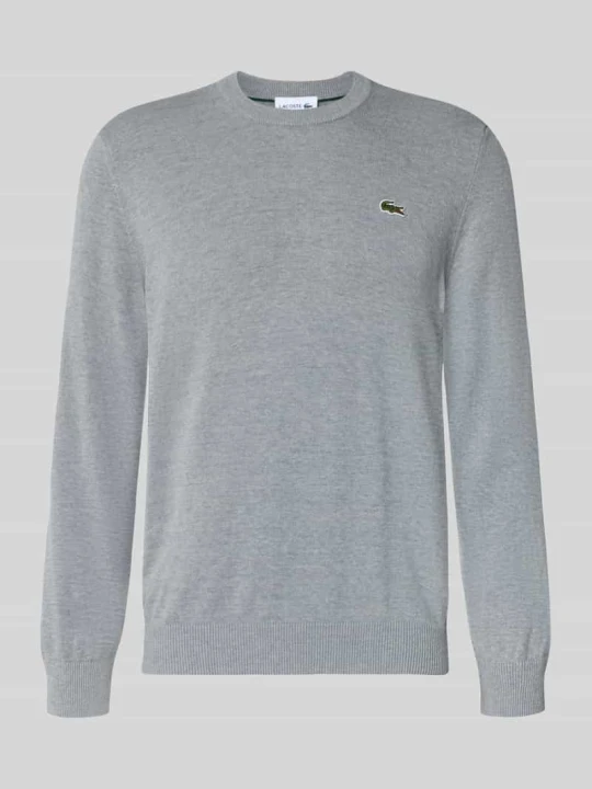 Zdjęcie produktu Sweter o kroju regular fit z mieszanki bawełny Lacoste Jasnoszary melanż