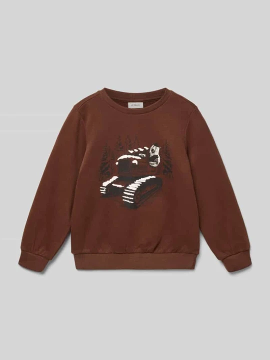 Zdjęcie produktu Bluza o kroju regular fit z mieszanki bawełny s.Oliver Czekoladowy