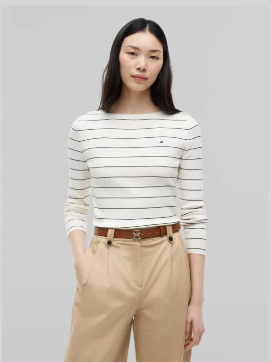 Zdjęcie produktu Sweter o kroju regular fit z mieszanki bawełny Tommy Hilfiger Biały