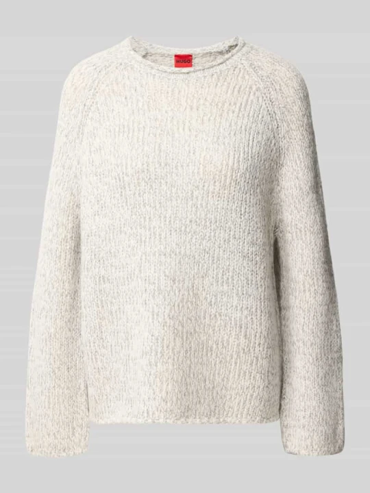 Zdjęcie produktu Sweter o kroju regular fit z mieszanki wełny i alpaki model 'Selley' Hugo Złamany biały