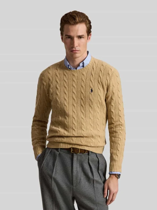 Zdjęcie produktu Sweter o kroju regular fit z mieszanki wełny i kaszmiru Polo Ralph Lauren Camel