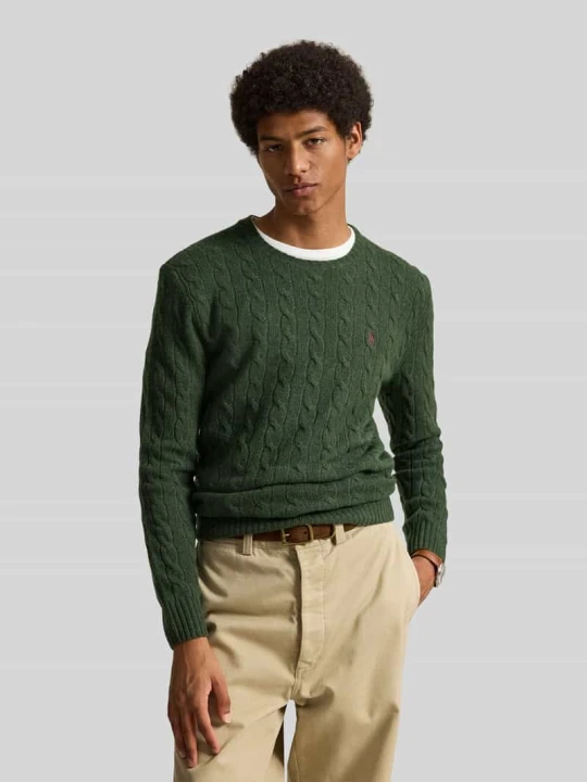 Zdjęcie produktu Sweter o kroju regular fit z mieszanki wełny i kaszmiru Polo Ralph Lauren Ciemnozielony
