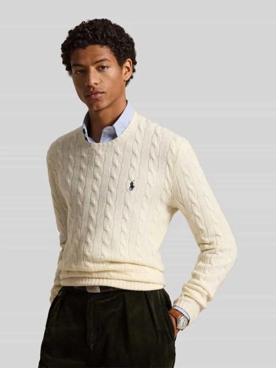 Zdjęcie produktu Sweter o kroju regular fit z mieszanki wełny i kaszmiru Polo Ralph Lauren Écru