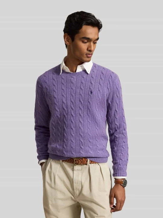 Zdjęcie produktu Sweter o kroju regular fit z mieszanki wełny i kaszmiru Polo Ralph Lauren Fioletowy