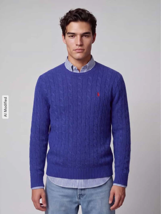 Zdjęcie produktu Sweter o kroju regular fit z mieszanki wełny i kaszmiru Polo Ralph Lauren Niebieski