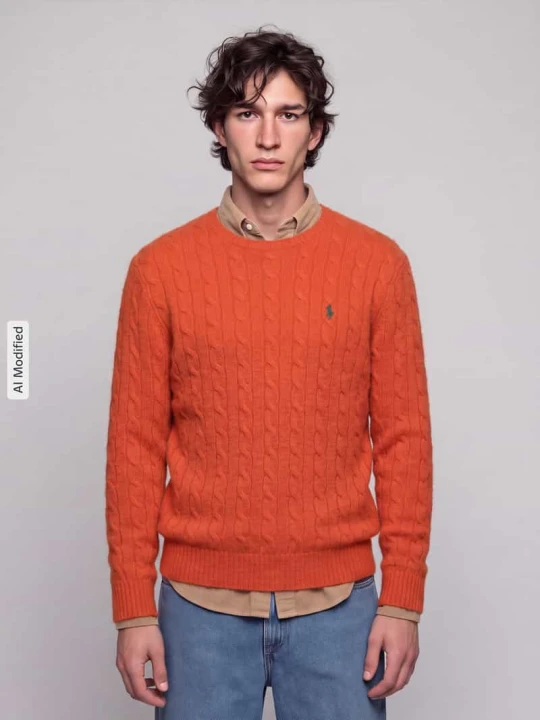 Zdjęcie produktu Sweter o kroju regular fit z mieszanki wełny i kaszmiru Polo Ralph Lauren Pomarańczowy