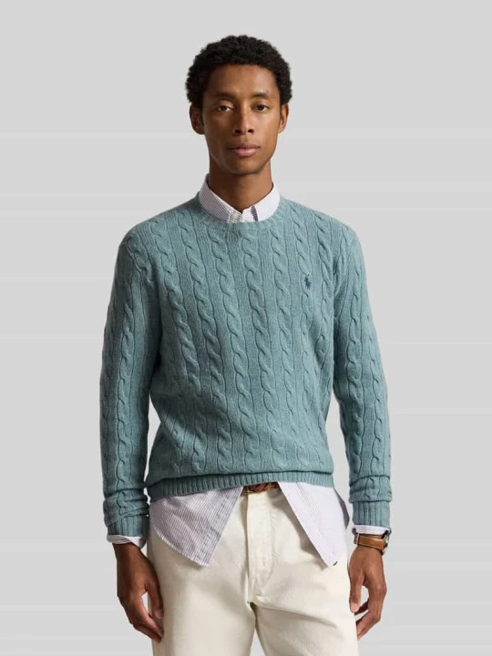 Zdjęcie produktu Sweter o kroju regular fit z mieszanki wełny i kaszmiru Polo Ralph Lauren Turkusowy
