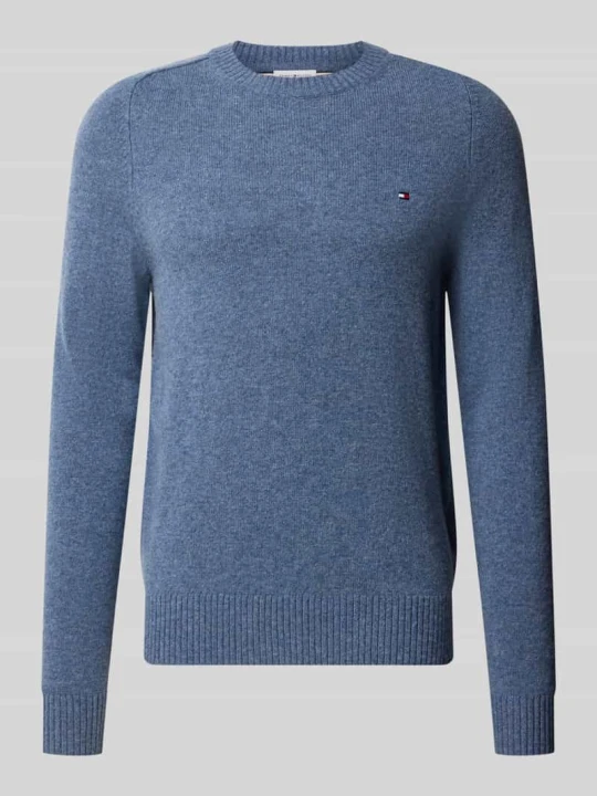 Zdjęcie produktu Sweter o kroju regular fit z mieszanki wełny jagnięcej Tommy Hilfiger Jeansowy niebieski