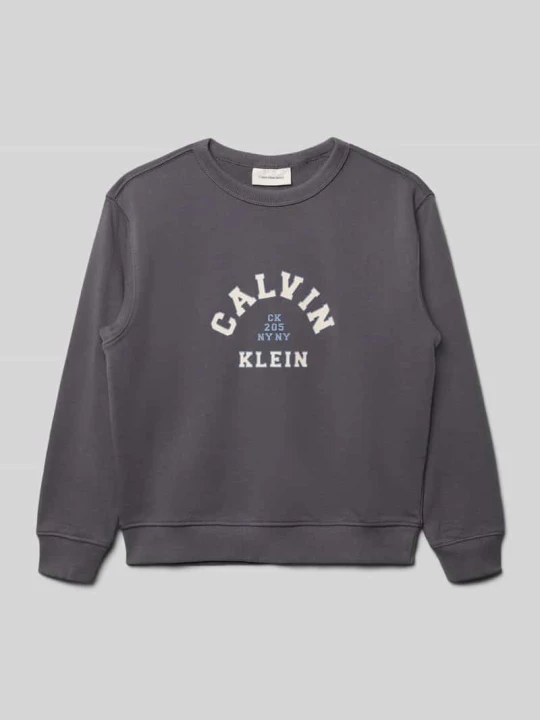 Zdjęcie produktu Bluza o kroju regular fit z nadrukiem z logo model 'Varsity' Calvin Klein Jeans Grafitowy