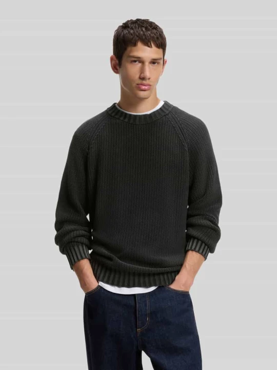 Zdjęcie produktu Sweter w kroju relaxed fit z czystej bawełny model 'Sondye' Hugo czarny