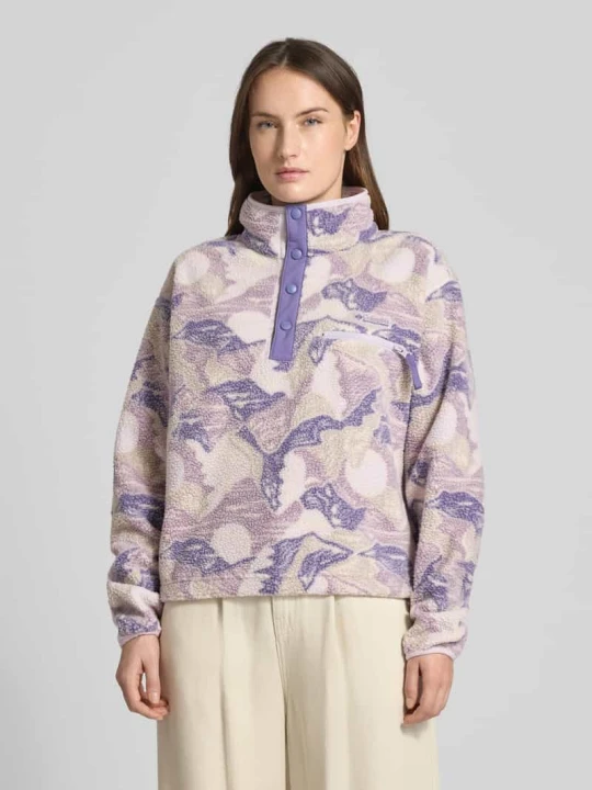 Zdjęcie produktu Sweter o kroju regular fit z naszywką z logo Model 'Helvetia' Columbia Jasnofioletowy