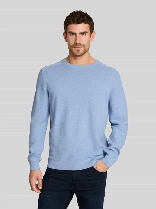 Zdjęcie produktu sweter o kroju regular fit z okrągłym dekoltem i kołnierzem crew neck Tom Tailor Niebieski