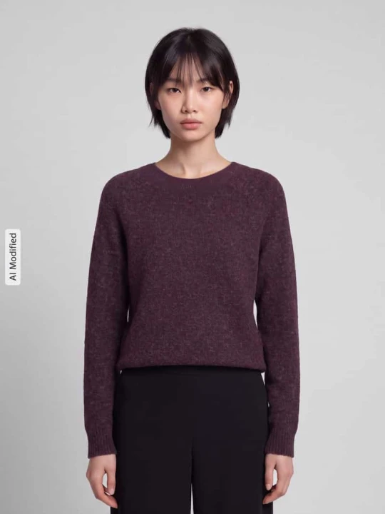 Zdjęcie produktu sweter o kroju regular fit z okrągłym dekoltem model 'DOFFY' Vero Moda Ciemnoczerwony