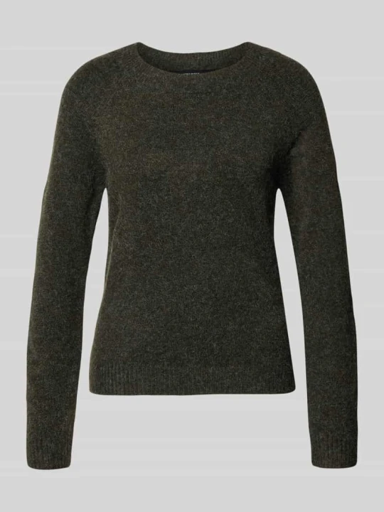 Zdjęcie produktu sweter o kroju regular fit z okrągłym dekoltem model 'DOFFY' Vero Moda Ciemnozielony