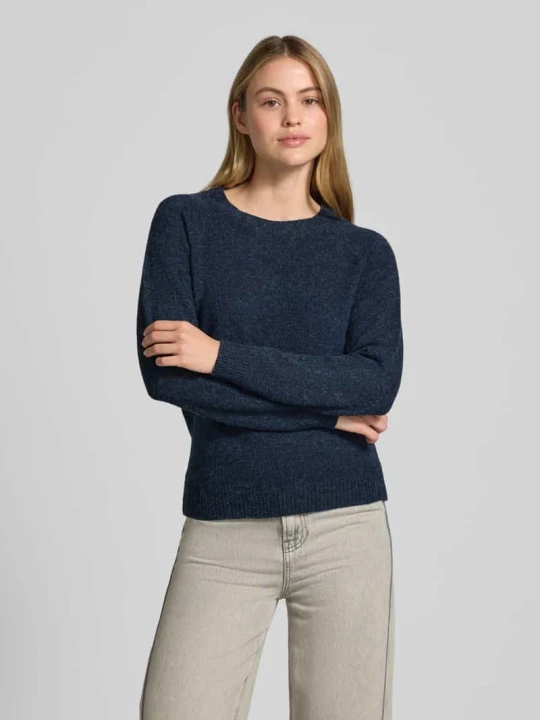 Zdjęcie produktu Sweter o kroju regular fit z prążkowanymi ściągaczami model ‘DOFFY’ Vero Moda Granatowy melanż
