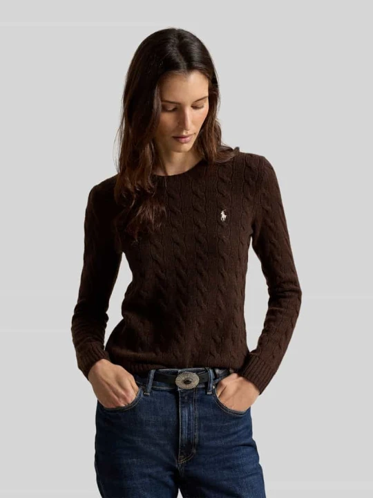 Zdjęcie produktu sweter o kroju regular fit z wyhaftowanym logo Polo Ralph Lauren Czarny
