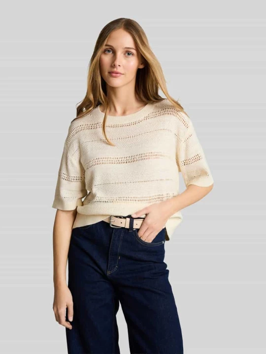 Zdjęcie produktu Sweter o kroju relaxed fit w stylu dzianiny Tom Tailor Złamany biały