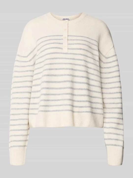 Zdjęcie produktu Sweter o kroju relaxed fit w wyglądzie dzianiny REVIEW Beżowy