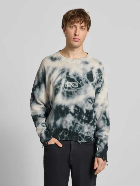 Zdjęcie produktu Sweter o kroju relaxed fit z czystej bawełny model „SESTROY” Hugo Czarny