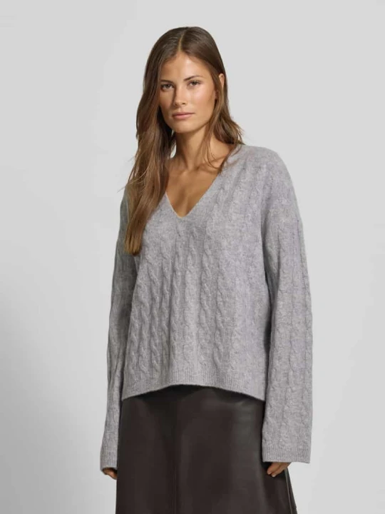 Zdjęcie produktu Sweter o kroju relaxed fit z czystej bawełny MYON Jasnoszary