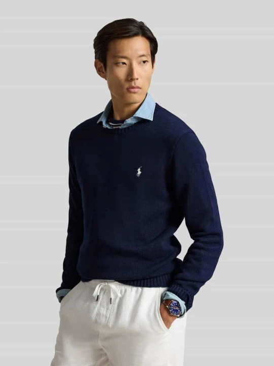 Zdjęcie produktu Sweter o kroju relaxed fit z czystej bawełny Polo Ralph Lauren Granatowy