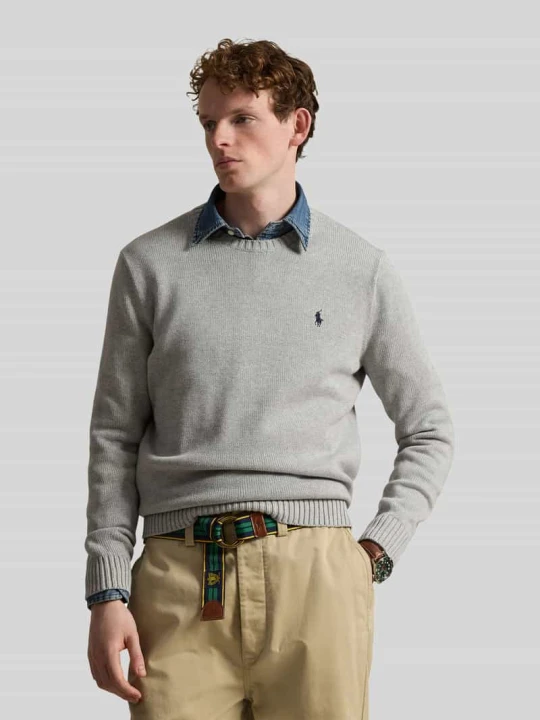Zdjęcie produktu Sweter o kroju relaxed fit z czystej bawełny Polo Ralph Lauren Jasnoszary