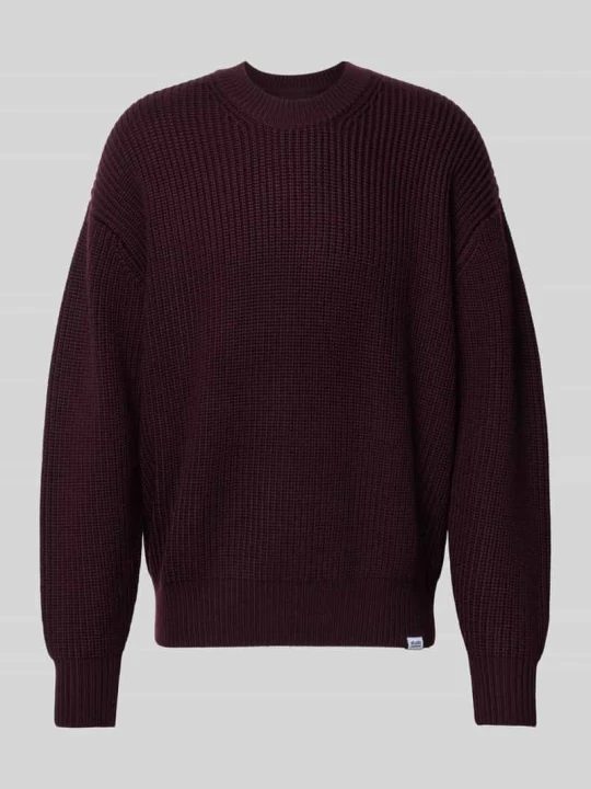 Zdjęcie produktu Sweter o kroju relaxed fit z czystej wełny Seidensticker Bordowy
