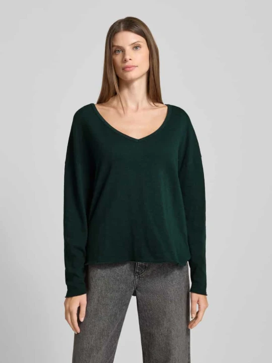 Zdjęcie produktu Sweter o kroju relaxed fit z dekoltem w serek model ‘Sonoma’ American Vintage Antracytowy