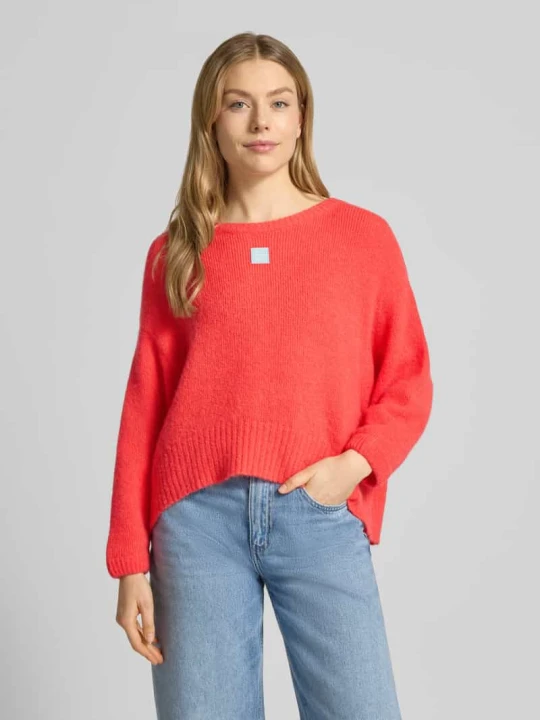 Zdjęcie produktu Sweter o kroju relaxed fit z dodatkiem alpaki model 'East' American Vintage Jasnoczerwony melanż