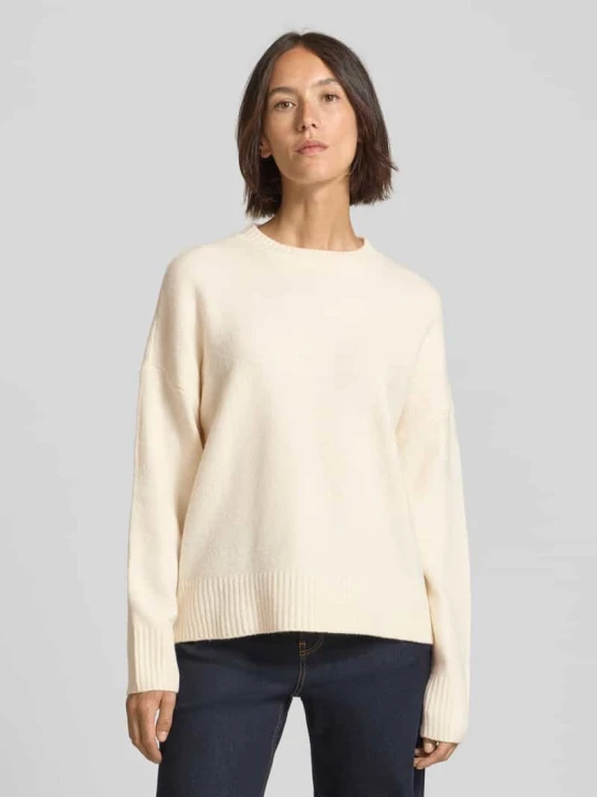 Zdjęcie produktu Sweter o kroju relaxed fit z domieszką wełny model 'BOOM' Vero Moda Écru