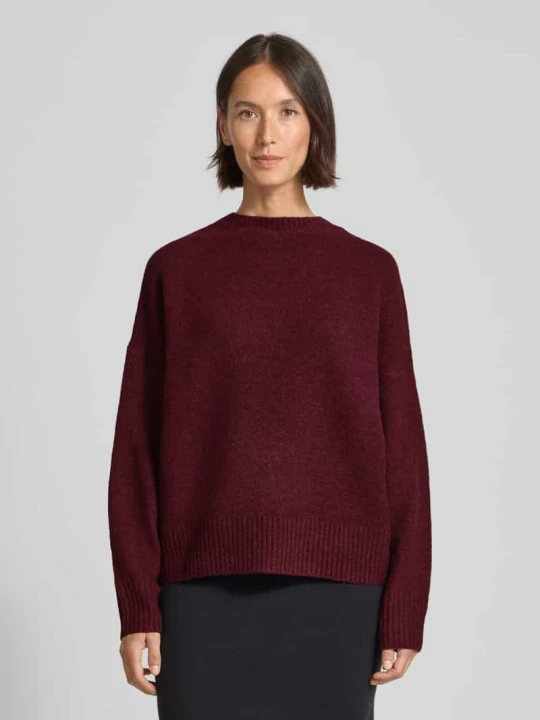 Zdjęcie produktu Sweter o kroju relaxed fit z domieszką wełny model 'BOOM' Vero Moda Ciemnoczerwony melanż
