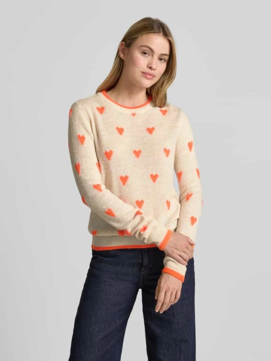 Zdjęcie produktu Sweter o kroju relaxed fit z dodatkiem wełny model ‘ISA’ Essentiel Antwerp Beżowy