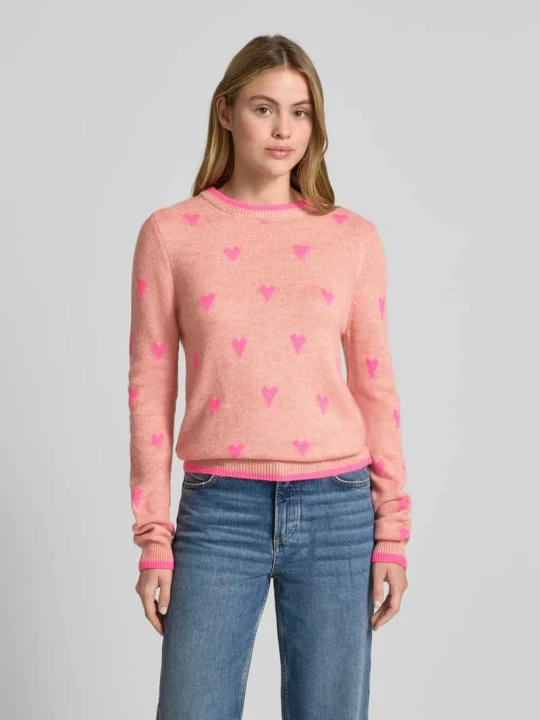 Zdjęcie produktu Sweter o kroju relaxed fit z dodatkiem wełny model ‘ISA’ Essentiel Antwerp Jasnoróżowy