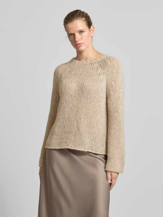 Zdjęcie produktu Sweter o kroju relaxed fit z domieszką wełny z alpaki Juvia Beżowy