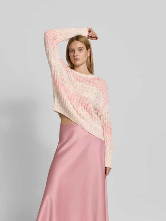 Zdjęcie produktu Sweter o kroju relaxed fit z domieszką wełny z alpaki Juvia Mocnoróżowy