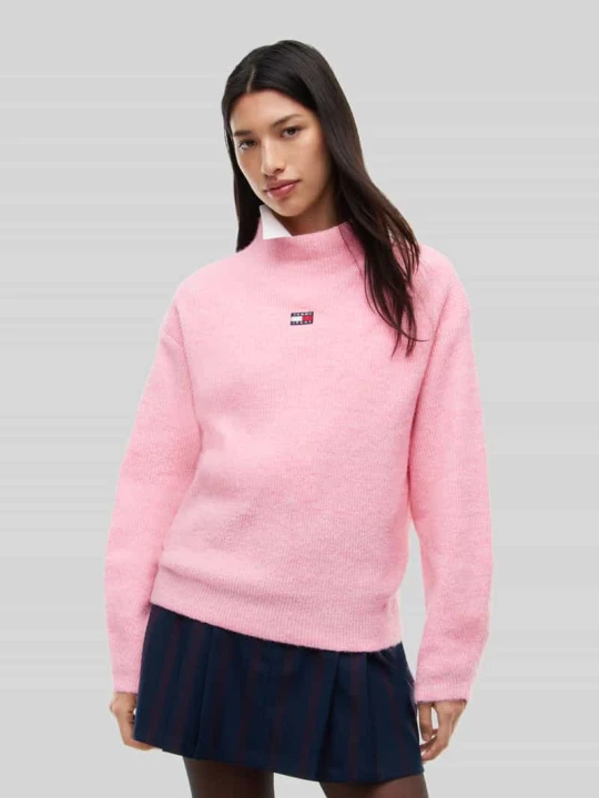 Zdjęcie produktu Sweter o kroju relaxed fit z domieszką wełny z alpaki Tommy Jeans Jasnoróżowy
