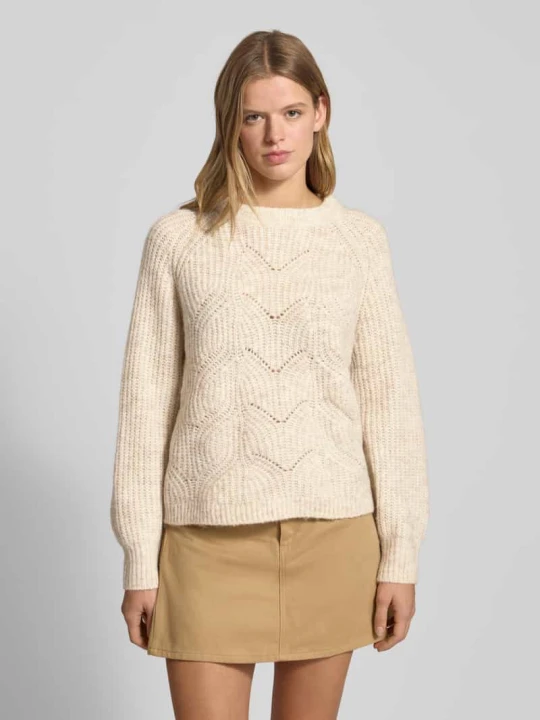 Zdjęcie produktu Sweter o kroju relaxed fit z dzianiny z dodatkiem wełny model ‘GILA’ Only Złamany biały
