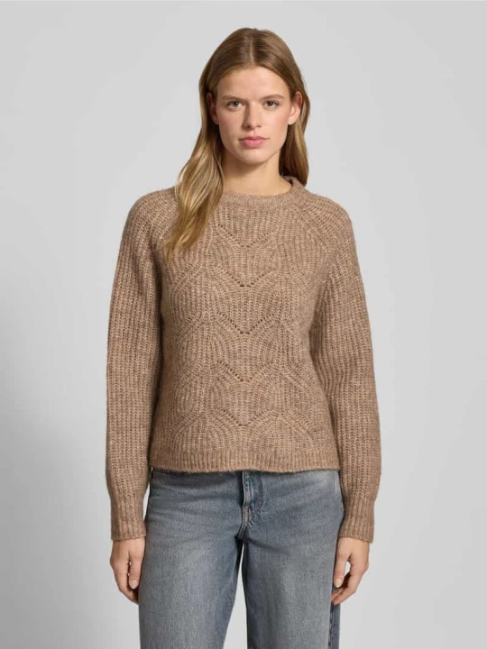 Zdjęcie produktu Sweter o kroju relaxed fit z dzianiny z dodatkiem wełny model ‘GILA’ Only Camel melanż