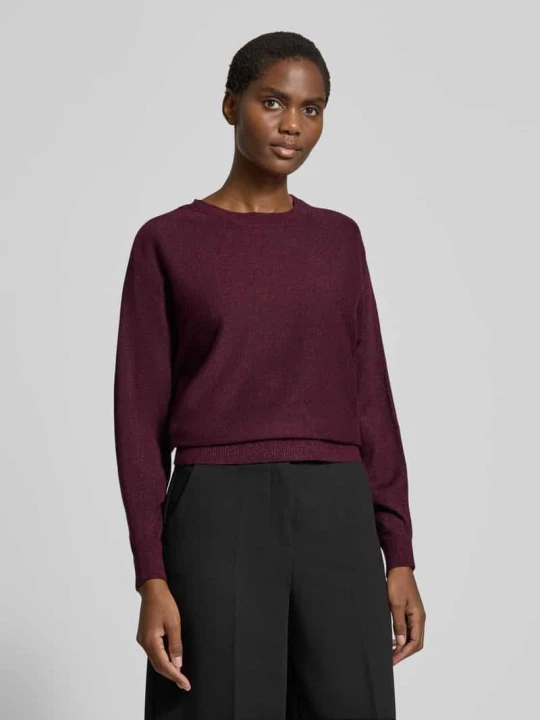 Zdjęcie produktu Sweter o kroju relaxed fit z dzianiny z mieszanki wiskozy model ‘HAPPYGLITTER’ Vero Moda Bordowy