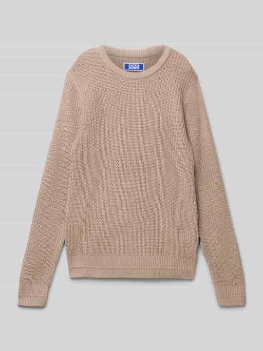 Zdjęcie produktu Sweter o kroju relaxed fit z efektem dzianiny model ‘Kaito’ Jack&Jones Gliniany