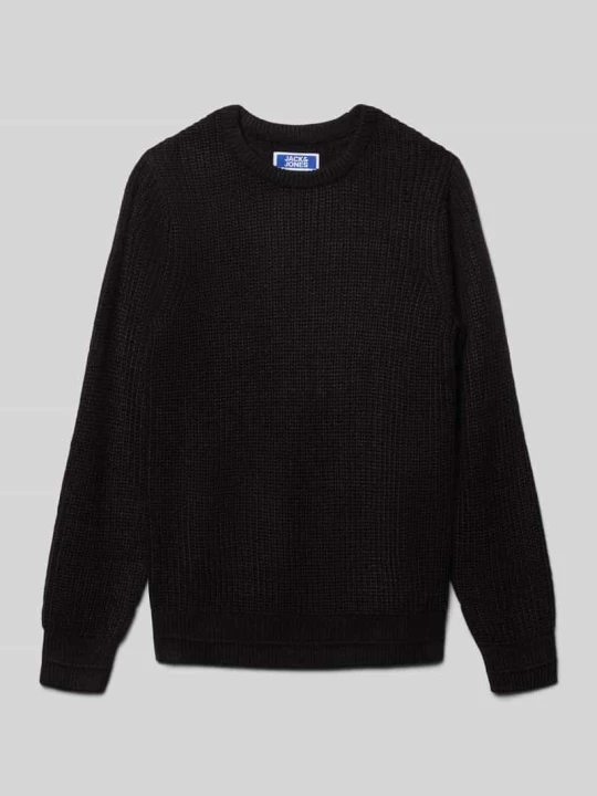 Zdjęcie produktu Sweter o kroju relaxed fit z efektem dzianiny model ‘Kaito’ Jack&Jones Czarny
