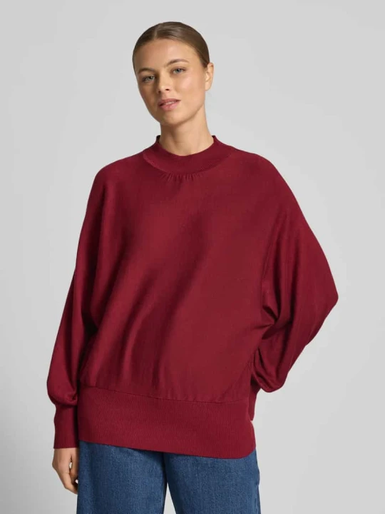Zdjęcie produktu Sweter o kroju relaxed fit z mieszanki wiskozy w wyglądzie dzianiny Zero Czerwony