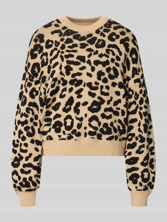 Zdjęcie produktu Sweter o kroju relaxed fit z mieszanka wiskozy model 'Charlott' Noisy May Beżowy melanż